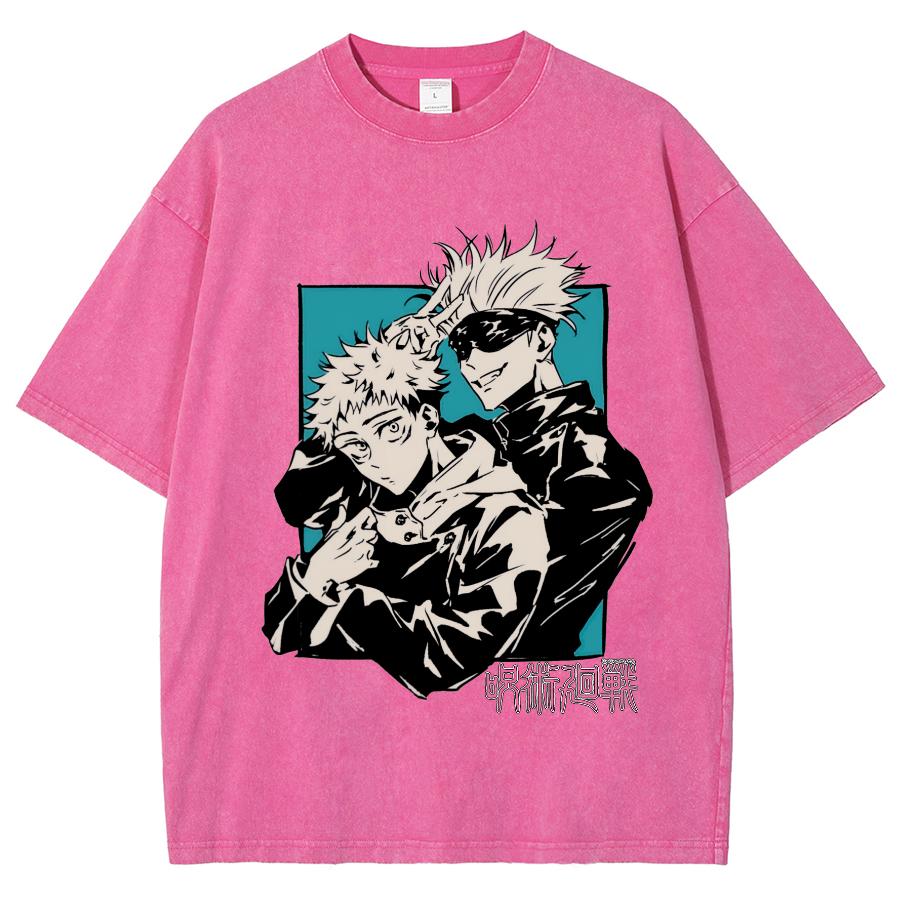 

Женская футболка в стиле японского аниме, свободная, вареный деним, нейтральная, с круглым вырезом, с коротким рукавом, модный дизайн, топ 2XL