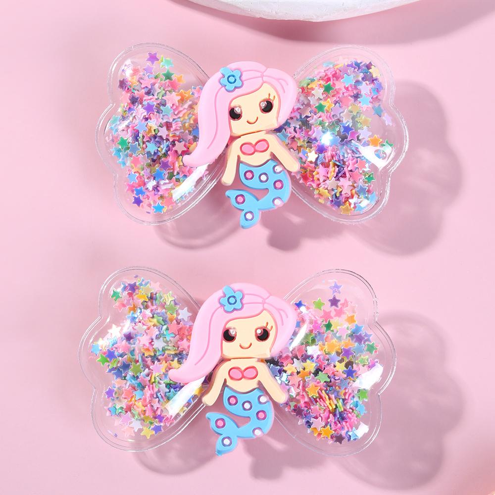 

2pcs Fashion Mermaid Hairclips For Girls Cartoon Colorful Hairpins Baby Kids Decorative Barrettes Cute Boutique Hair Accessories