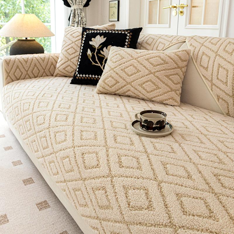 

New Winter Thickened Plush Sofa Cushion Simple Modern High-End Non-Slip Sofa Cover Cover Cloth Seat Cushion 70*70cm