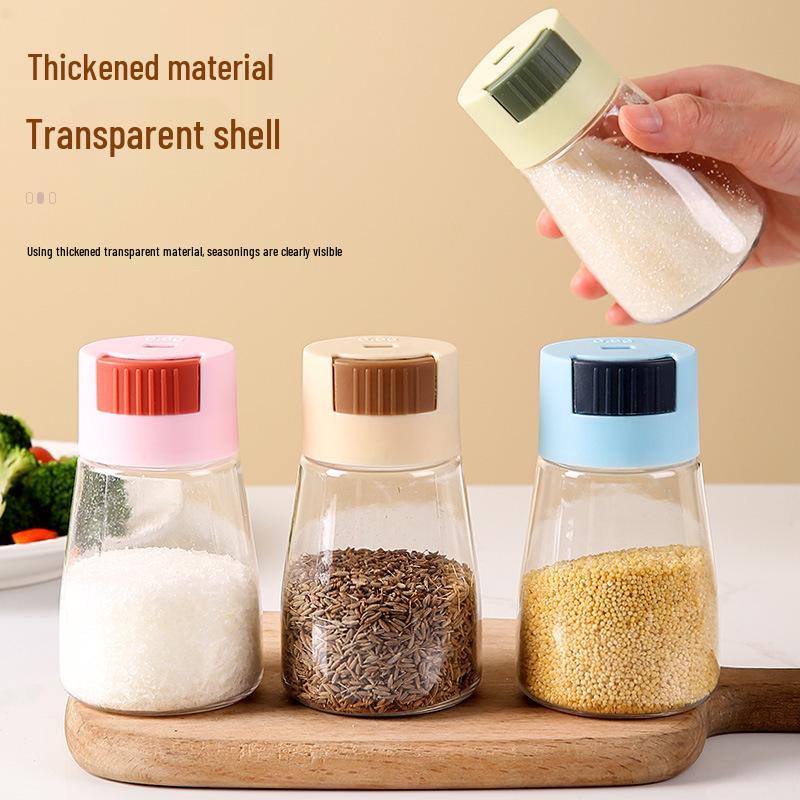 Press-Type Plastic Spice Jar for Controlled Seasoning