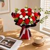 Hand Knitted Artificial Flower Bouquet, Home Decor Faux Floral Arrangement, Gift for