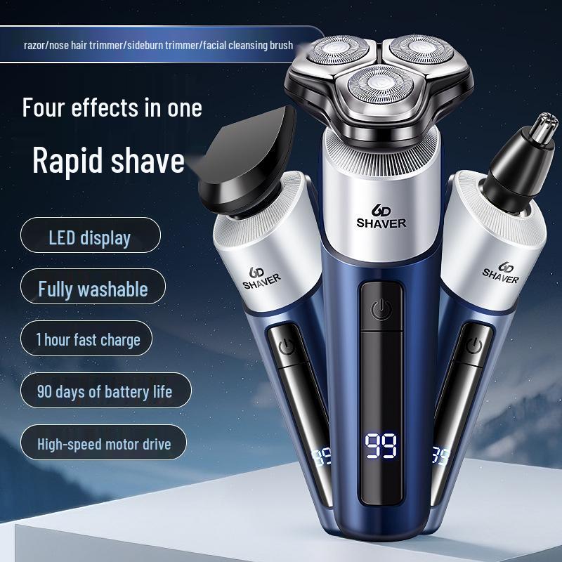 Magnetic Blade Head Electric Shaver: Washable, Fast Charging, Multi-functional Men's Beard Trimmer