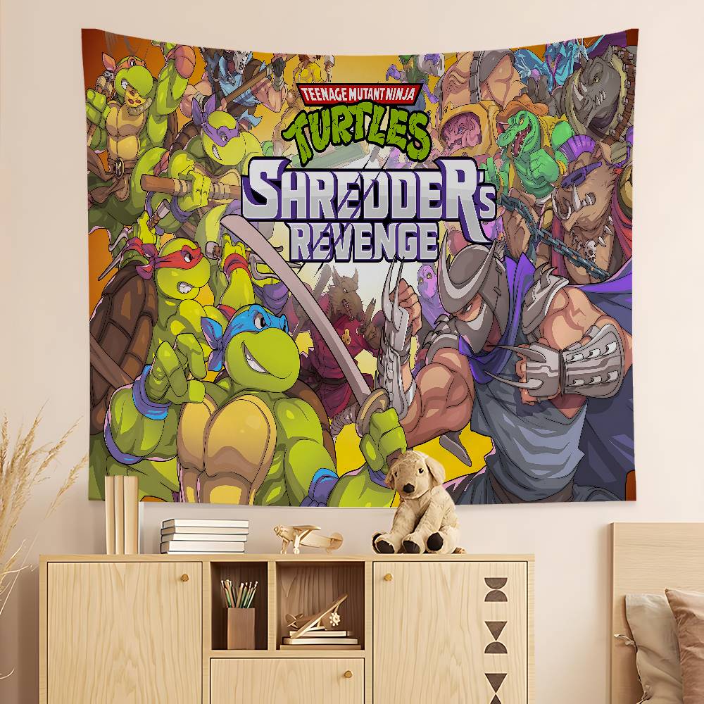 NNinja Turtles Printed Large Wall Tapestry Indian Buddha Wall Decoration Witchcraft Bohemian Hippie Decor Blanket