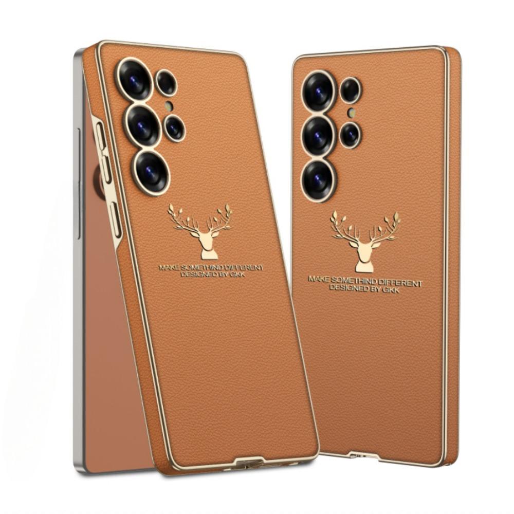 Kreslený Sob Nárazuvzdorný Kryt na Telefon Galaxy S25 Ultra pro Samsung Galaxy S25 Ultra Elektroplatovaný Kožený Ochranný Kryt
