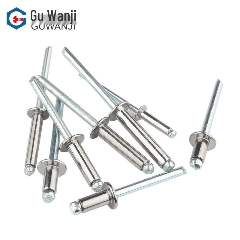 GUWANJI 304 Stainless Steel Open-End Flat Round Head Blind Rivets