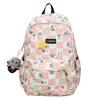 Plaid Cat Print Nylon Schoolbag Large Capacity Backpack High School Student Backpack