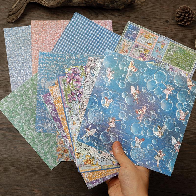 Large Retro Double-Sided Adhesive Journal Base and Decorative Background Paper Stickers