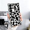 White Black Dairy Cattle Symbol Plating Phone Case For Samsung Galaxy S24 S25 FE S26 Edge S23 Ultra S22 S21 Plus S20 Anti-Fall A