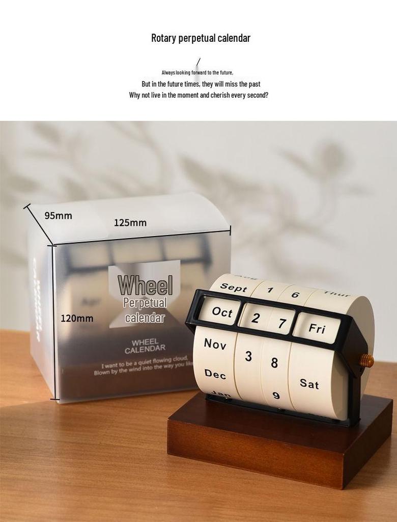Vintage otočný věčný kalendář Stolní ozdoba