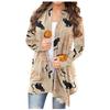 Women's Halloween  Cat  Print Cardigan Coat