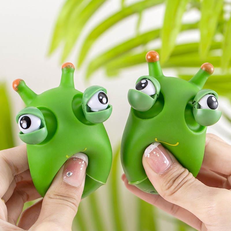 Googly Eyes Caterpillar Squeeze Stress Relief Toy, Stretchy Stretchy Worm Fidget Sensory Toy for Kids and Adults