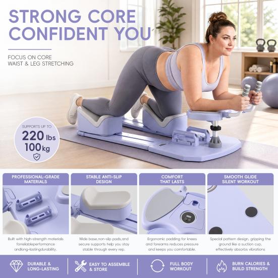 Abdominal Muscle Trainer Adjustable Weight Loss Crawling Trainer, Spine Twist And Stretch Equipment for Core Strength & Back Relief, Lower Support
