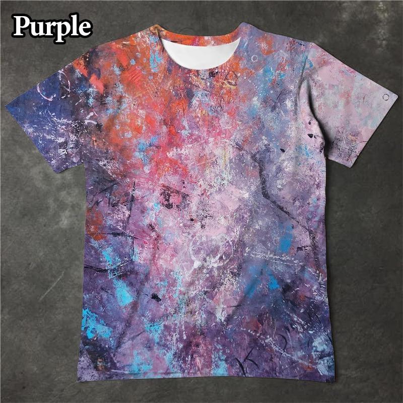 Interesting T-shirts, 3D Splashed Ink Print for Men and Women, Personalized Short Sleeved Tops