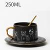 Creative Cat Coffee Cup Set Ceramic Cup With Dish Milk Water Mug Breakfast Mugs Office hand-brewed coffee cup Drinkware