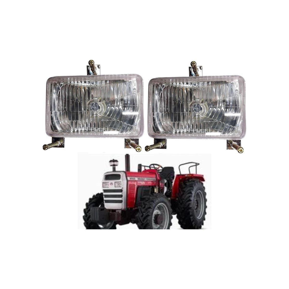 

APSMOTIV Tractor Headlight Assembly for Massey Ferguson 240 12V Bulbs MF 265-271-275-285-290 Landini 200 3000 300 6100 NA headlight чистый