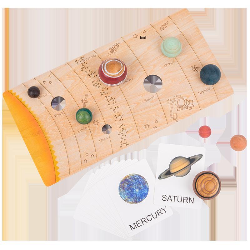 Cross-Border Solar System Wooden Puzzle - Planet Board for Early Education