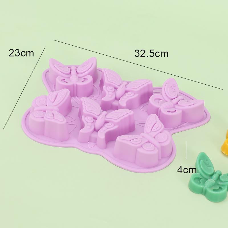 Chocolate Silicone Molds Butterfly Ice Cube Tray 6 Cavity Biscuit Fondant Baking Mould Wax Melt Molds Kitchen Accessories