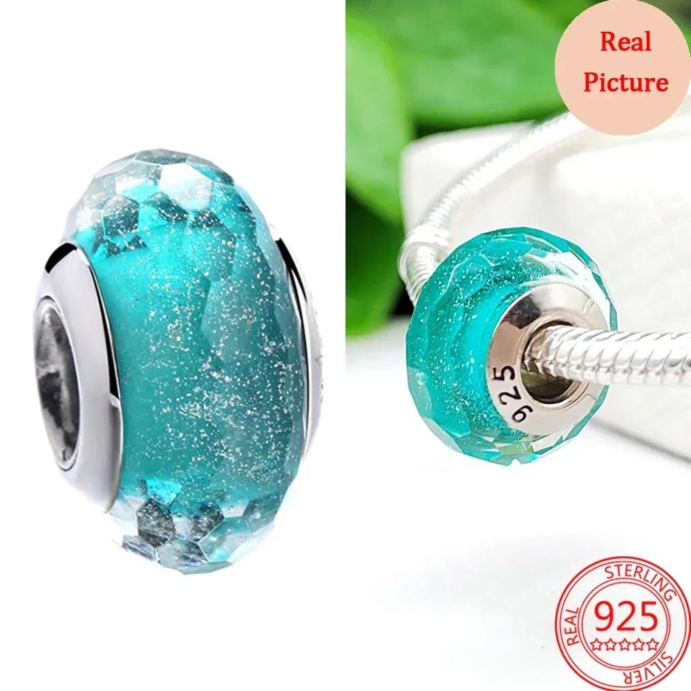 Perles en Verre de Murano Colorées Breloque Vague en Verre Perles en Verre Ondulé Charms S'adaptent aux Bracelets de Marque Bijoux en Cuivre pour Femmes Cadeau