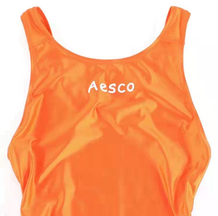 AESCO Competitive Easy to Put on and Take Soft to the Cute and Super Sexy Shiny School Yoga Clothes Swimsuit, Half-Back, Stretchy, off, Touch, &