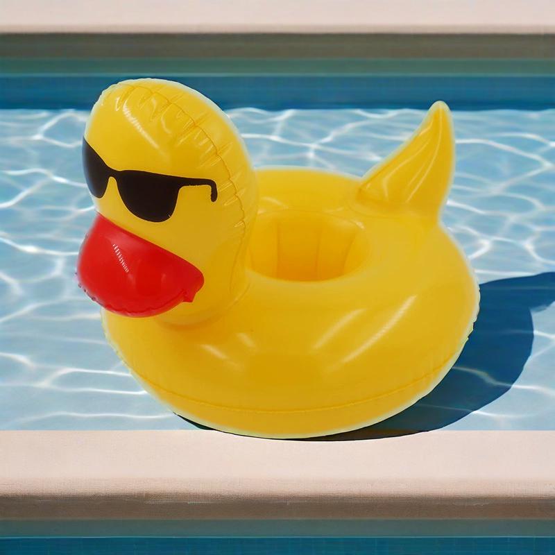 Duck Inflatable Toys Cup Holder Summer Outdoor Pool Beach Water Party Floating Drink Cup Holder Sunglasses Duck Inflatable Model