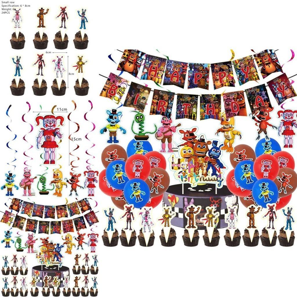 Vibrant Five Nights At Freddy's Balloon Banner For Enhanced Birthday Atmosphere