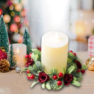 Weihnachts Kerzenring Kranz Deko für Stuhl Partyzubehör