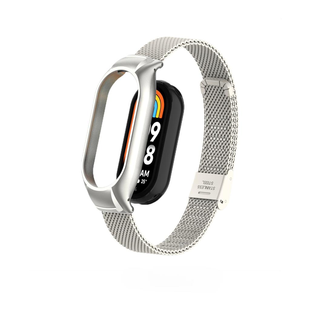 Suitable for Xiaomi Band 10 Strap, Stainless Steel Mesh Buckle Strap, Metal Band Mi Band 9 8 Replacement Strap