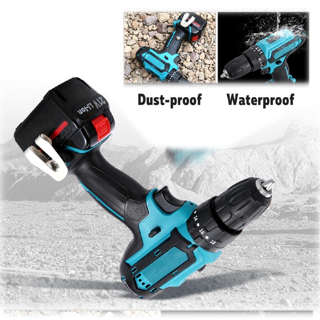 Adjustable Cordless Electric Impact Drill Hammer Screwdriver 3in1 LED Working Ligh Rechargeable 21V/12V Lithium Battery New