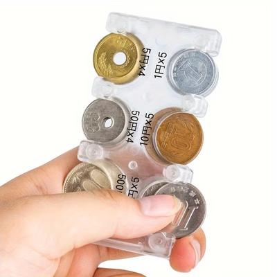 1/2/3pcs Portable Coin Organizer Transparent Portable Plastic Coin Holder Japanese Currency Sorting Travel Transparent Card Case