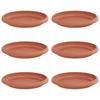 Round Flower Tray 6 Pcs Terracotta Red Ø 14 X 2 Cm Plastic