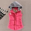 Autumn and winter new women's sports and thin hooded cotton peach leather velvet vest women's short vest