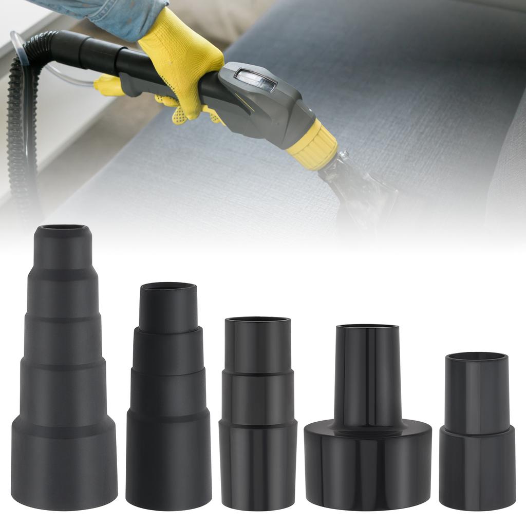 ABS Plastic 5pcs Universal Vacuum Hose Adapter Kit Heavy Duty Reusable Shop Vac Secure Connection Tight Seal