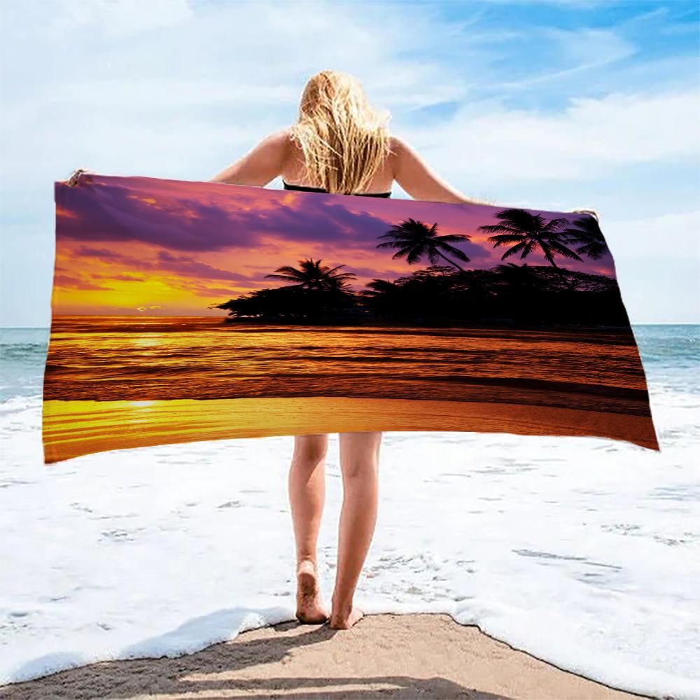 Tropical Foliage Beach Towel 3D Printed Floral Microfiber Quick-Drying Bath Towel For Bachelorette Party Available
