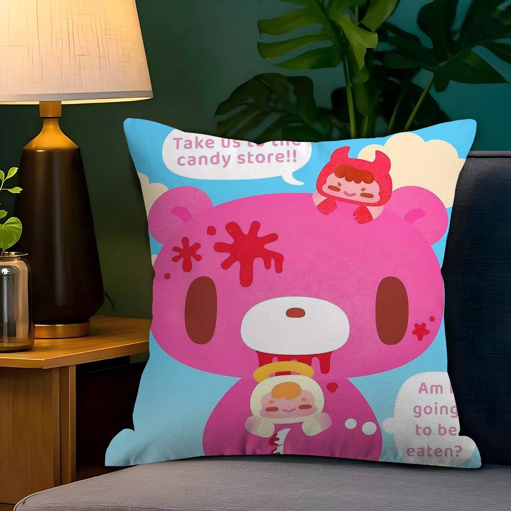 Cartoon GGloomy Bear Cushion Cover Inches Farmhouse Decor Home Throw Pillow Covers For Couch Decorations