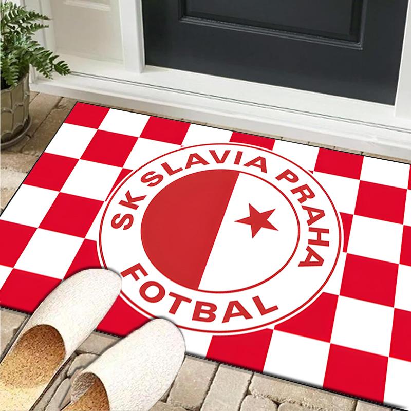 1PC rug Red And White Prague Football Carpet, Chair Rug,Area Rug for Office Bedroom living rooms bedroom, Doormat decor Christmas fan gifts