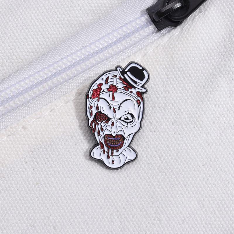 New Halloween Creative Series Clown Horror Brooch Decorative Skull Badge Metal