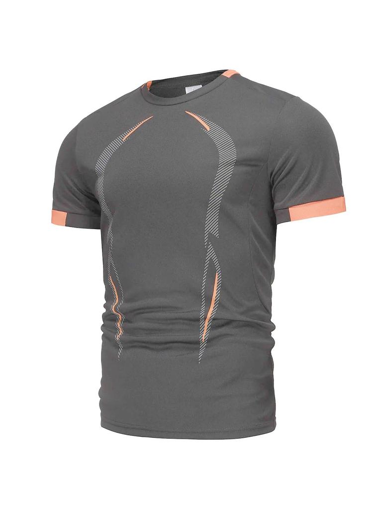 Sommer Sportbekleidung Gym Atmungsaktives T-Shirt Herren Schnelltrocknendes Jogging T-Shirt Herren Trainingsshirts Fitness Tops Lauf-T-Shirt
