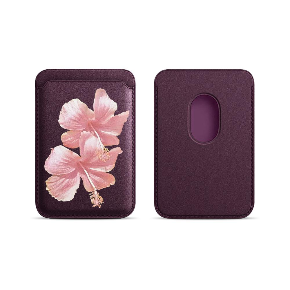 Hibiskusblüten Kartenetui Hülle Handy-Kartenhalter Für Magnetische Hülle Geeignet Für Alle iPhone Für Magsafe Karten-Handy Rückentasche