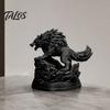 3D Printed Wolf Statue, Howling Wolf Figurine, Wild Wolf on Rock Sculpture, Collectible Animal Ornament for Home Office Desk