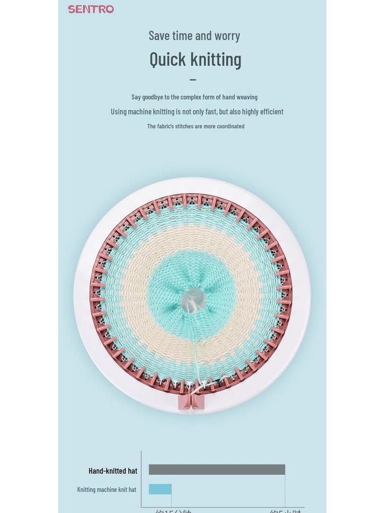 Children's Hand-Crank Knitting Machine Toy - 48 Needles for Sweaters, Hats, and Scarves