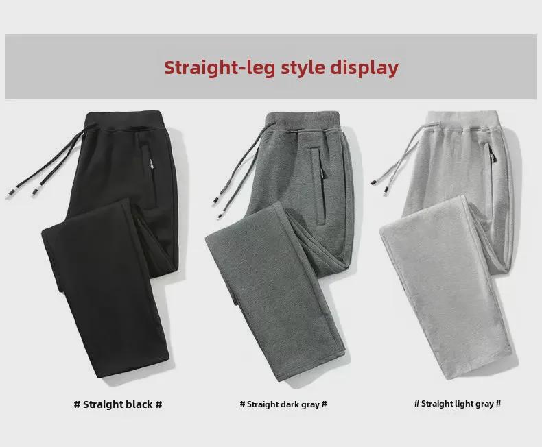 2024 Men's Warm Slim-Fit Plus Velvet Sweatpants: Autumn/Winter Thickened Casual Sportswear