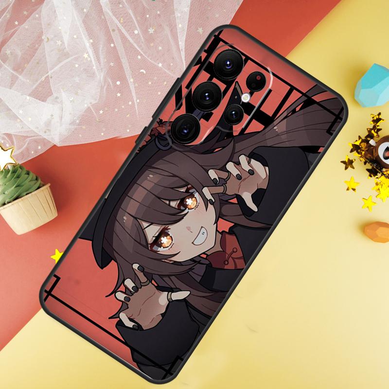 Genshin Impact Zhongli Hutao Phone Case For Samsung Galaxy S26 S25 Ultra S23 S21 S20 S22 S24 FE S10 Plus Cover Coque