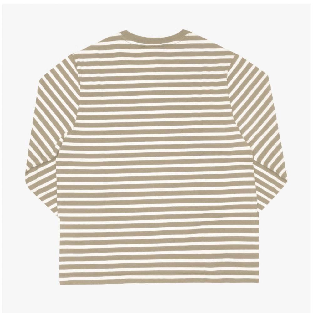 MaiSon KitSune Bold Fox Head Patch Stripe Men S Long Sleeve Tee Pm00122kj0044
