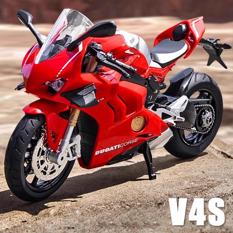 1/12 Ducati Panigale V4S Model Alloy Motorcycle Diecast Computer Desktop Ornaments Trendy Display Gift for Friend Kids Toys