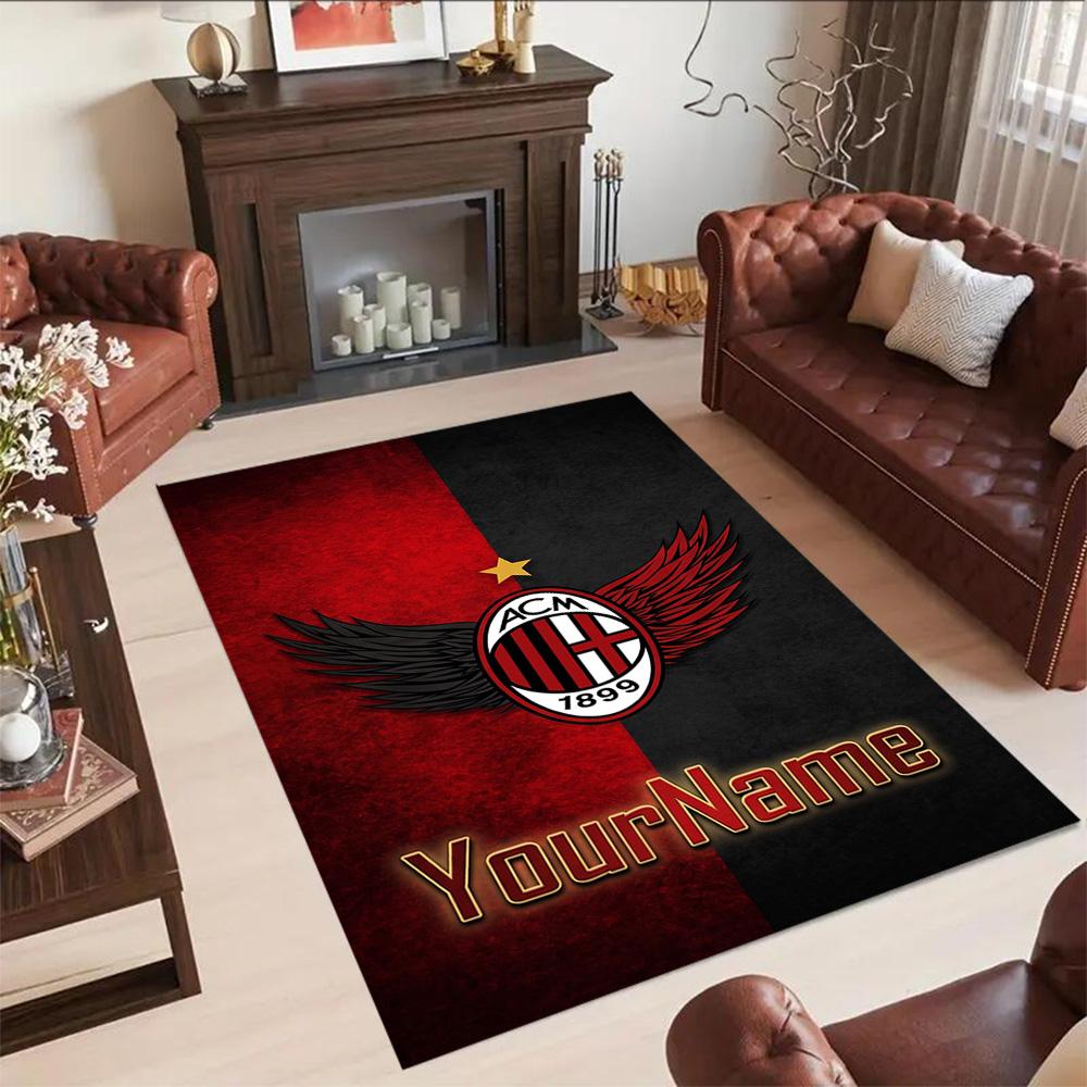 Ac Milan Customized Name Area Rug Suitable for Balcony Entryway Outdoor Dormitory Antislip Carpet Office home decor Spiritual Gift