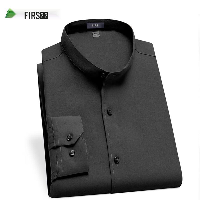 Shanshan Men's Stand-Collar Long-Sleeve Shirt