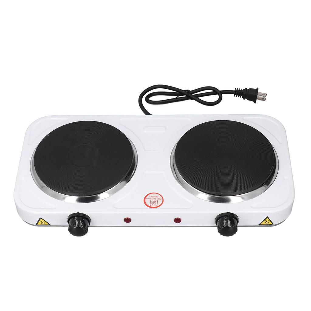 Electric Hot Plate 2000W Double Cooker Plate Countertop Electric Heater for Frying Boiling US Plug 1
