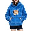 Women's Hooded Sweatshirt with Plush Pouch Long Sleeve for Casual Wear