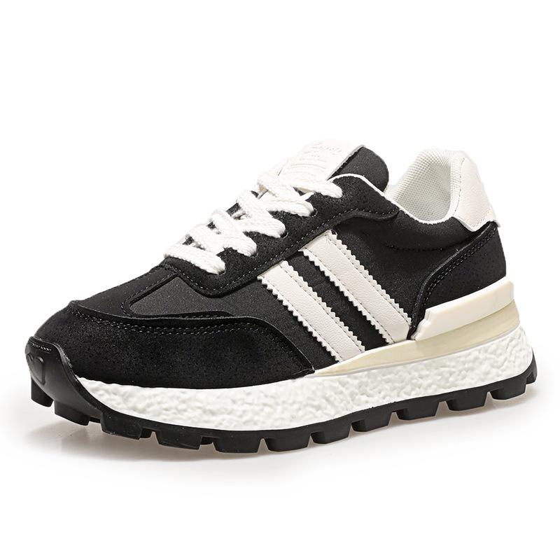Soft leather dad shoes women's 2025 autumn new thick-soled casual height-increasing Forrest Gump shoes lightweight and versatile women's sneakers