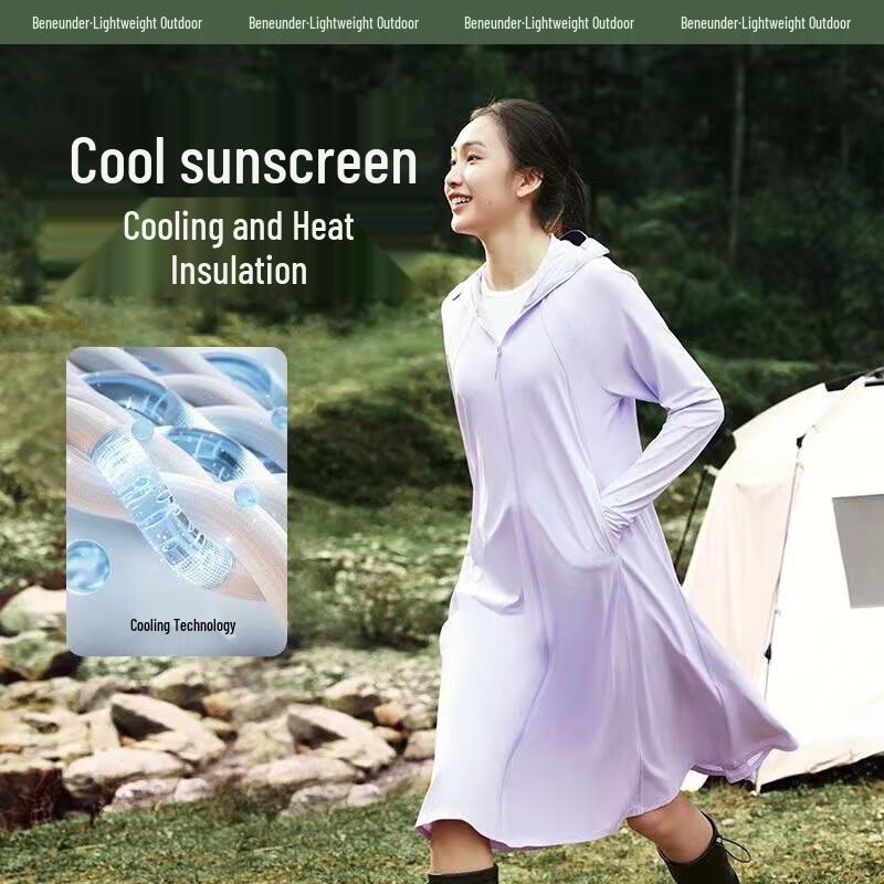 Beneunder Women's Cloud Robe Ice Touch Long Sun Protection Jacket